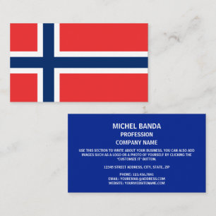 Norwegian Flag, Flag of Norway Business Card