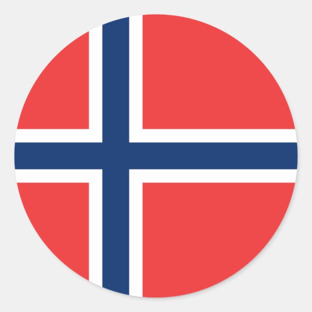 Norwegian Flag, Flag of Norway Classic Round Sticker (Front)