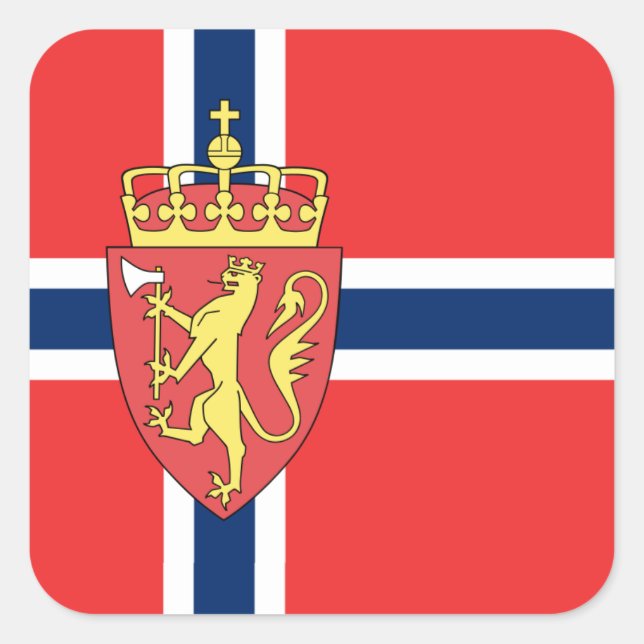 Norwegian Flag, Flag of Norway Square Sticker (Front)