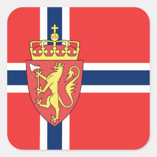 Norwegian Flag, Flag of Norway Square Sticker