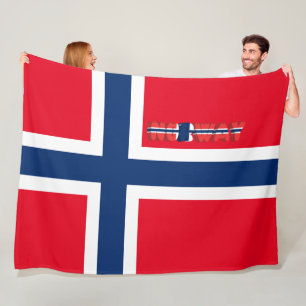 Norwegian flag fleece blanket