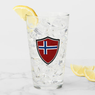 Norwegian flag glass