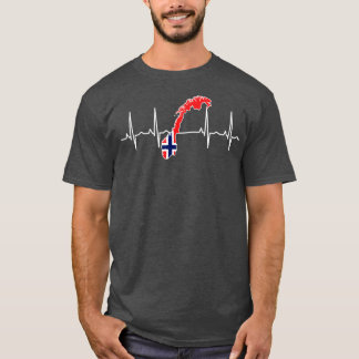 Norwegian Flag Heartbeat 3 T-Shirt
