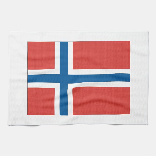 Norwegian Flag Kitchen Towel (Horizontal)