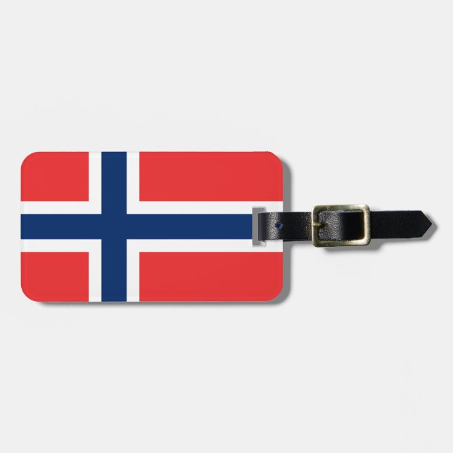 Norwegian flag luggage tags for bags and suitcases (Front Horizontal)