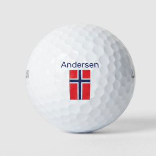 Norwegian Flag & Name Custom Golf Balls