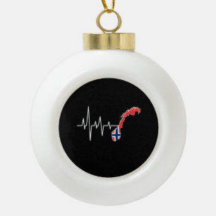 Norwegian Flag Norway Flag Ceramic Ball Christmas Ornament