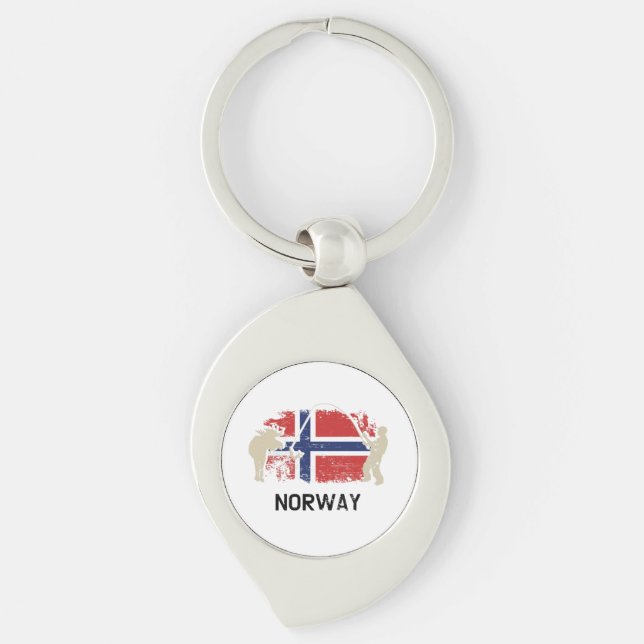 Norwegian Flag Norway Flag Keychain (Front)