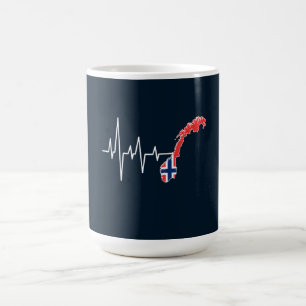 Norwegian Flag Norway Flag Norge Heartbeat Coffee Mug