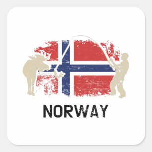 Norwegian Flag Norway Flag Square Sticker