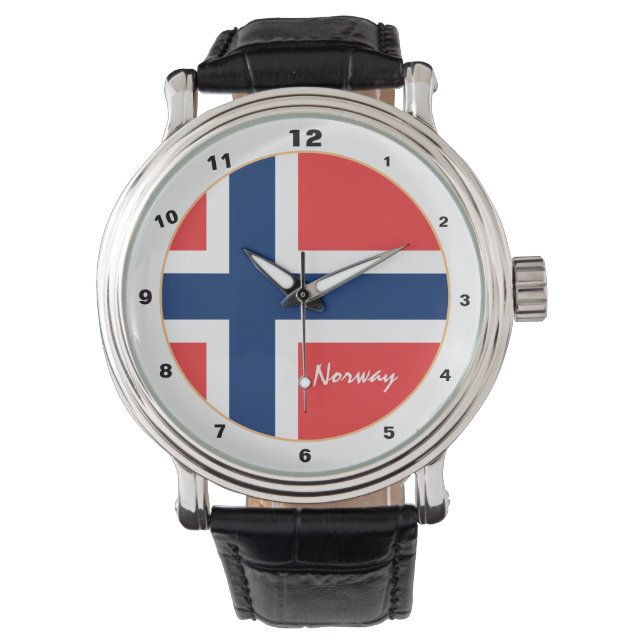 Norwegian Flag & Norway simple fashion /design Watch (Front)
