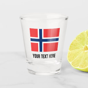 Norwegian flag of Norway custom drinking Shot Glass