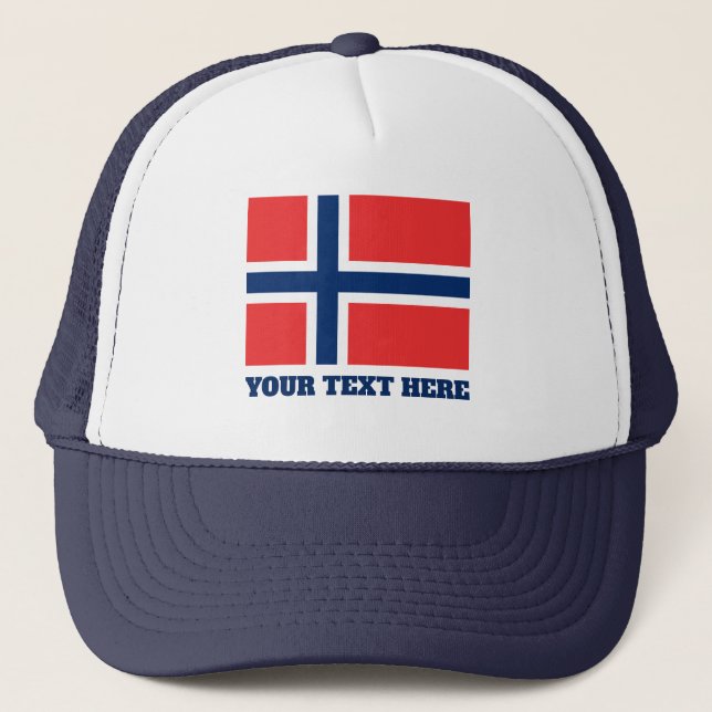 Norwegian flag of Norway custom trucker hat (Front)
