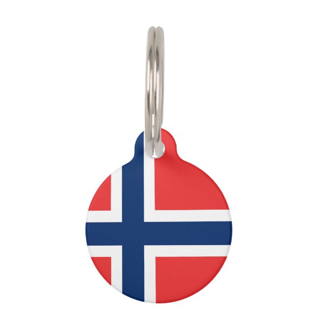 Norwegian flag pet tag (Front)