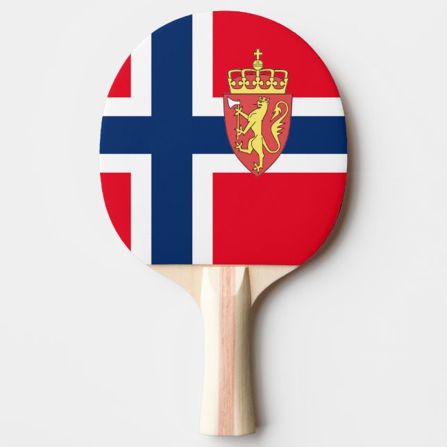 Norwegian flag ping pong paddle (Front)