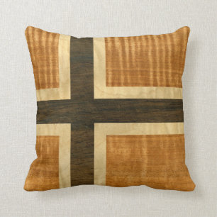 Norwegian Flag Wood Norsk Flagg - kongeriket Norge Throw Pillow