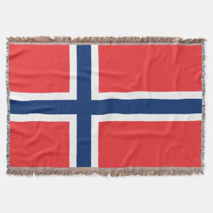Norwegian flag woven throw blanket   Norway pride