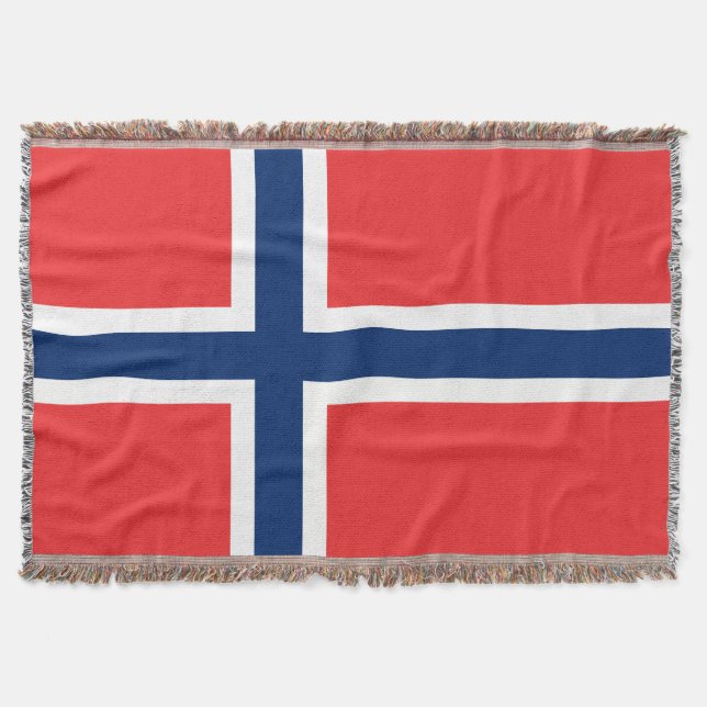 Norwegian flag woven throw blanket | Norway pride (Front)