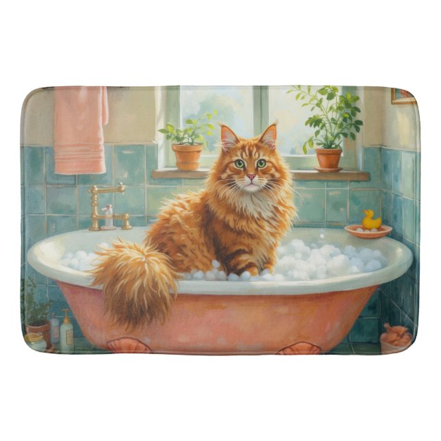 Norwegian Forest Cat Bath Decor Mat (Front)