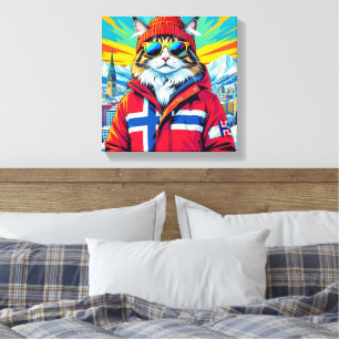 NORWEGIAN FOREST CAT-BIG CITY CAT CANVAS PRINT