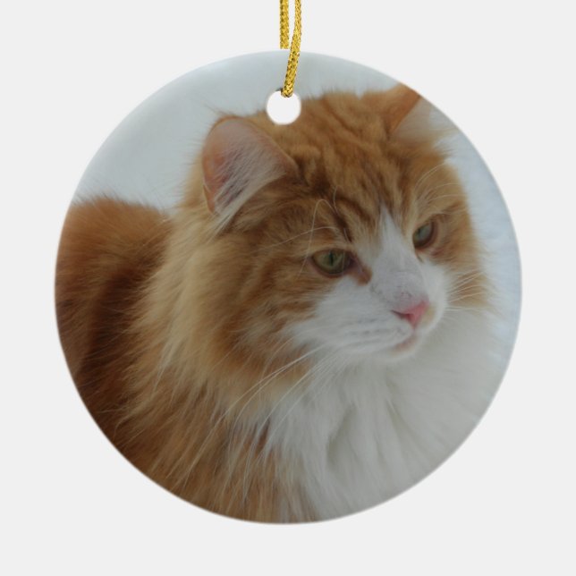 Norwegian_Forest_Cat Ceramic Ornament (Front)