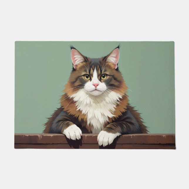 Norwegian Forest Cat Doormat Art (Front)