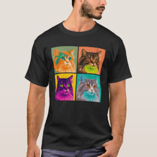 Norwegian Forest Cat Pop Illustration Colorful  1 T-Shirt