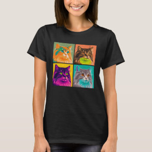 Norwegian Forest Cat Pop Illustration Colorful  1 T-Shirt