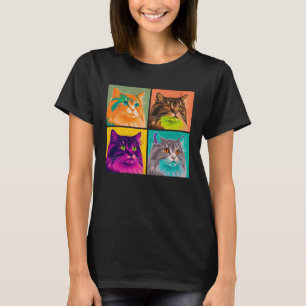 Norwegian Forest Cat Pop Illustration Colourful  1 T-Shirt