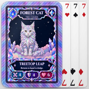 Norwegian Forest Cat, Rainbow Foil Art Playing Cards