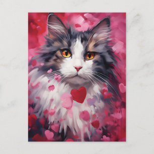 Norwegian forest cat Valentine's day Postcard