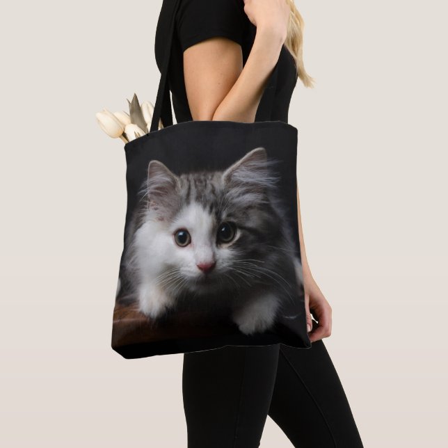 Norwegian Forest Kitten Tote Bag (Close Up)