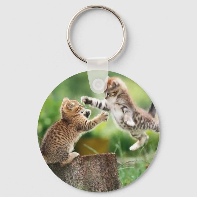 Norwegian Forest kittens Keychain (Front)
