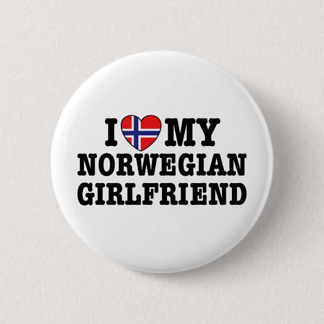Norwegian Girlfriend 2 Inch Round Button (Front)