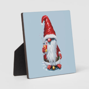 Norwegian Gnome Holding A Cranberry Juice Cocktail Plaque