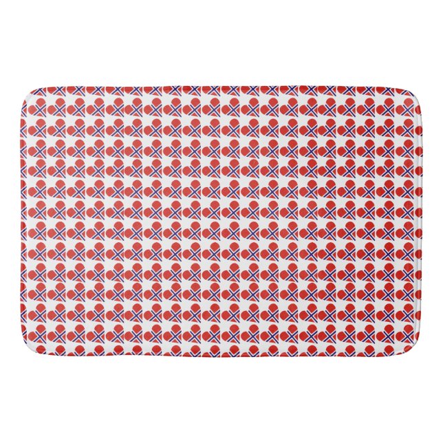 Norwegian Heart Flag Pattern Bath Mat (Front)