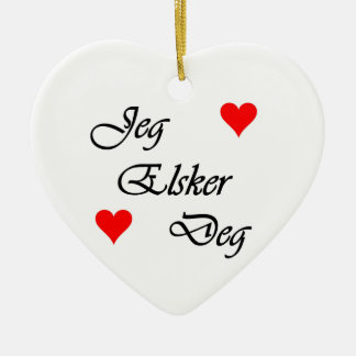 Norwegian "I love you" Norsk "Jeg Elsker Deg" Ceramic Ornament