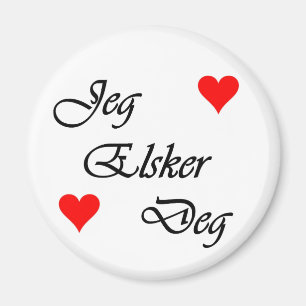 Norwegian "I love you" Norsk "Jeg Elsker Deg" Magnet