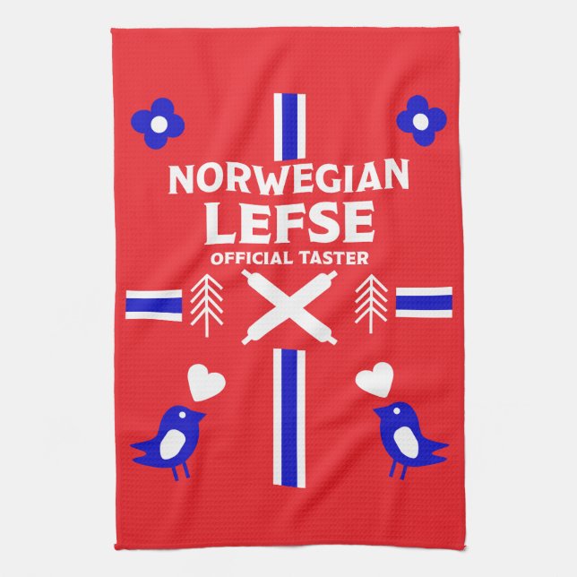 Norwegian Lefse Flatbread Apron Kitchen Towel (Vertical)