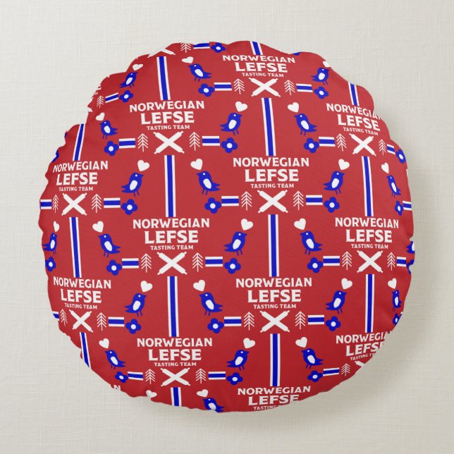 Norwegian Lefse Flatbread Apron Round Pillow (Front)