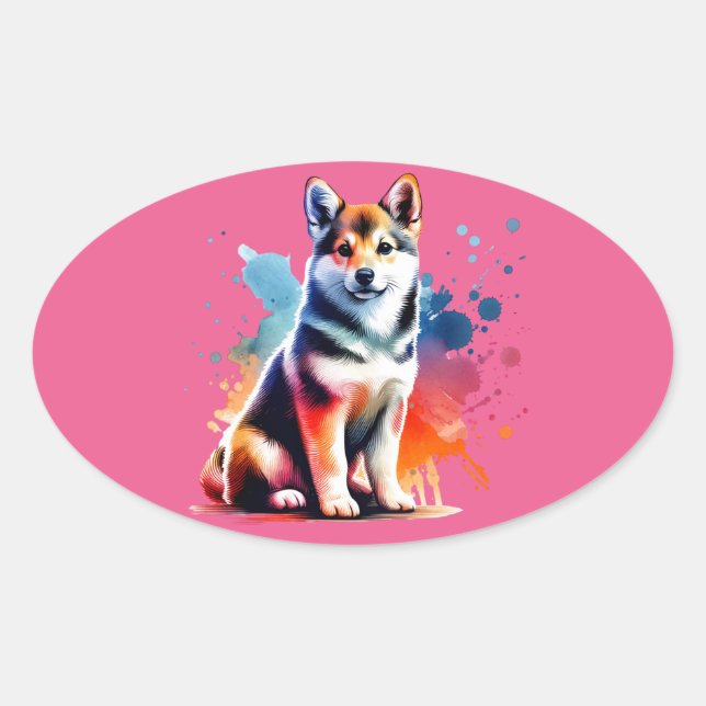 Norwegian Lundehund Dog Oval Sticker (Front)