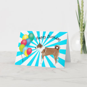 Norwegian Lundehund on white Starburst Birthday Card
