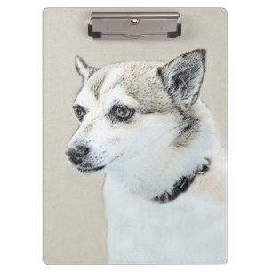 Norwegian Lundehund Painting - Original Dog Art Clipboard