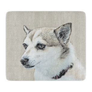 Norwegian Lundehund Painting - Original Dog Art Cutting Board