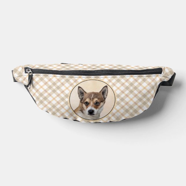 Norwegian Lundehund Painting Original Dog Art Fanny Pack (Lay Down)