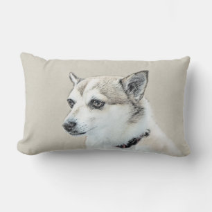 Norwegian Lundehund Painting - Original Dog Art Lumbar Pillow