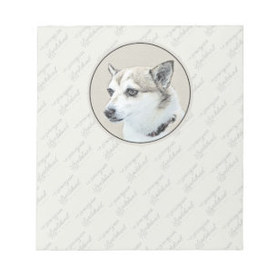 Norwegian Lundehund Painting - Original Dog Art Notepad