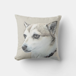 Norwegian Lundehund Painting - Original Dog Art Outdoor Pillow