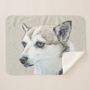 Norwegian Lundehund Painting - Original Dog Art Sherpa Blanket