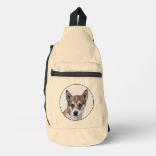 Norwegian Lundehund Painting Original Dog Art Sling Bag